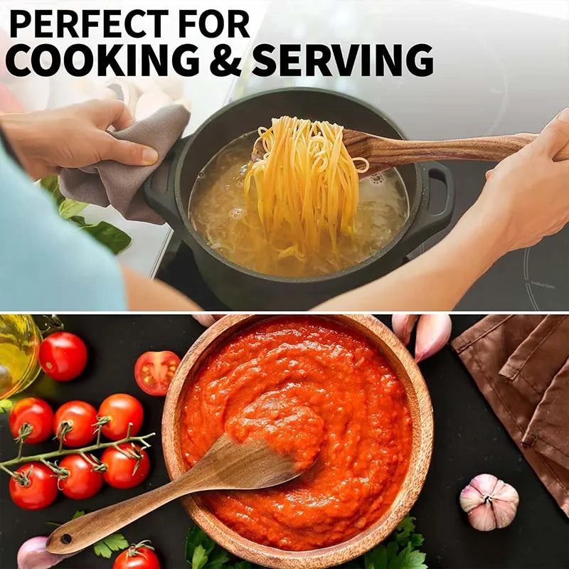 Kitcher Natural Wood Spatula Set – 5-Piece, Food-Grade & Heat-Resistant