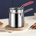 Mini Deep Fryer Pot with Basket - Stainless Steel