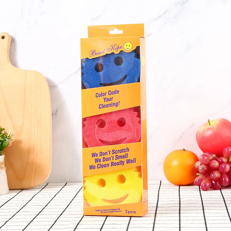 Scrub Paddy 3-Piece Kitchen Sponge Set – Multi-Functional, Strong Stain-Removing