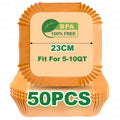 Kitcher Square Air Fryer Parchment Paper Liners – Non-Stick, 3 Sizes (50 or 100 Pcs)
