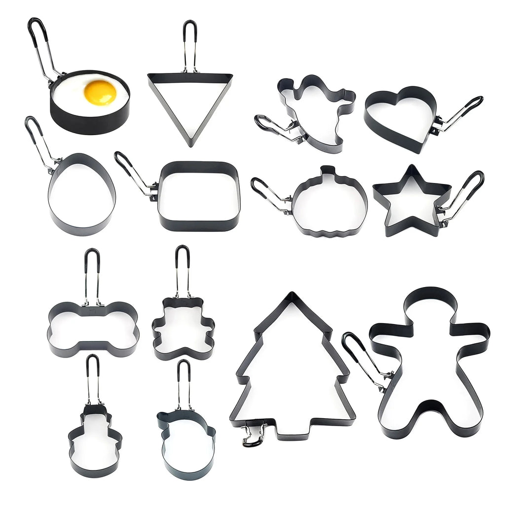 Kitcher Stainless Steel Egg Rings – 19 Fun Shapes for Perfect Breakfast Eggs