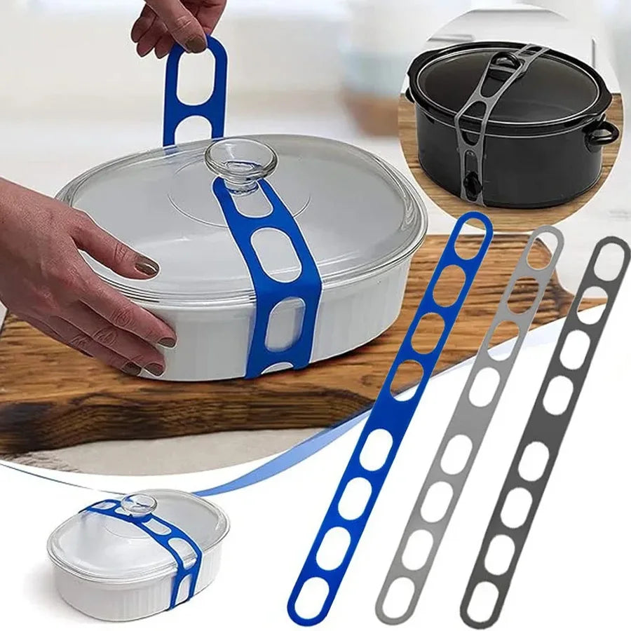 Kitcher Reusable Universal Lid Straps – Secure Fastening for Pots, Pans & More