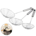 Kitcher Stainless Steel Spider Skimmer Strainer – Silicone Handle, Oval Fine Mesh